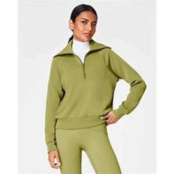 SPANX AirEssentials® Half Zip Pullover – Cypress Green – Size S - Picture 7 of 9